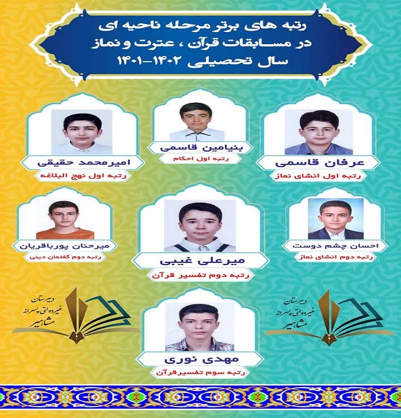 رتبه های برتر  ناحیه 